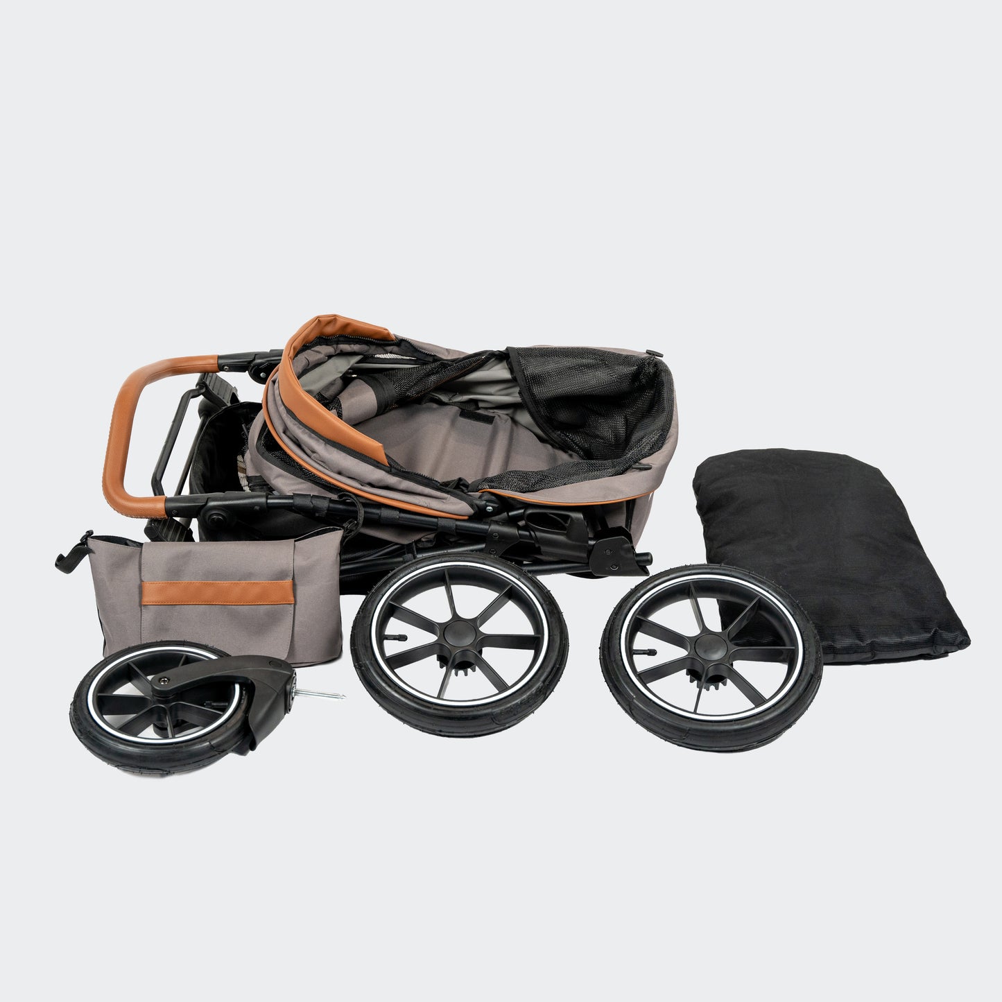 InnoPet Premium Cozy Air - Met Gratis Regenhoes - Hondenbuggy - Beige - Max 25kg - Hondenbuggyspecialist.nl