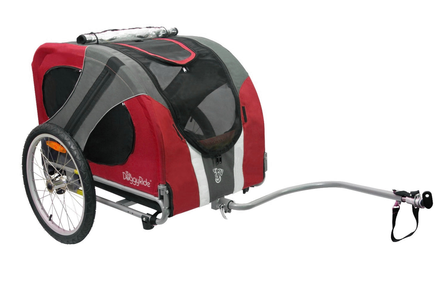 DoggyRide Novel20 Rood max. laadvermogen 50kg. Hondenfietskar Incl. Riemset Cabine