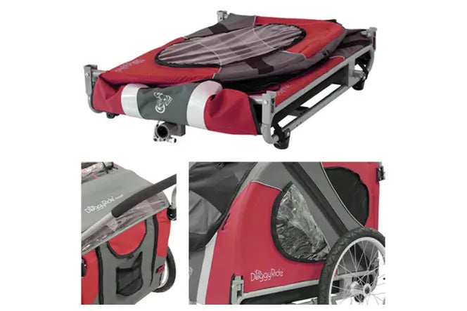 DoggyRide Novel20 Rood max. laadvermogen 50kg. Hondenfietskar Incl. Riemset Cabine