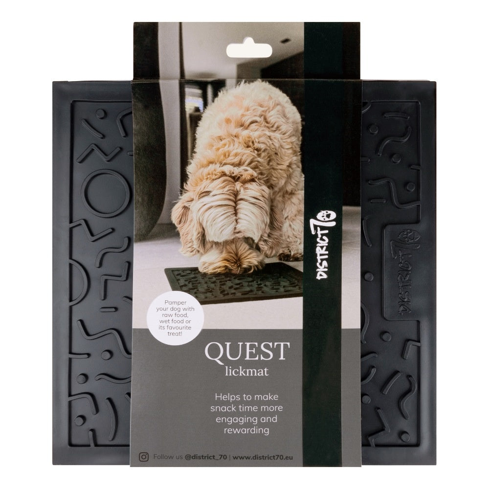District 70 - QUEST Likmat voor honden - Donkergrijs - 28 x 28 cm - Hondenbuggyspecialist.nl