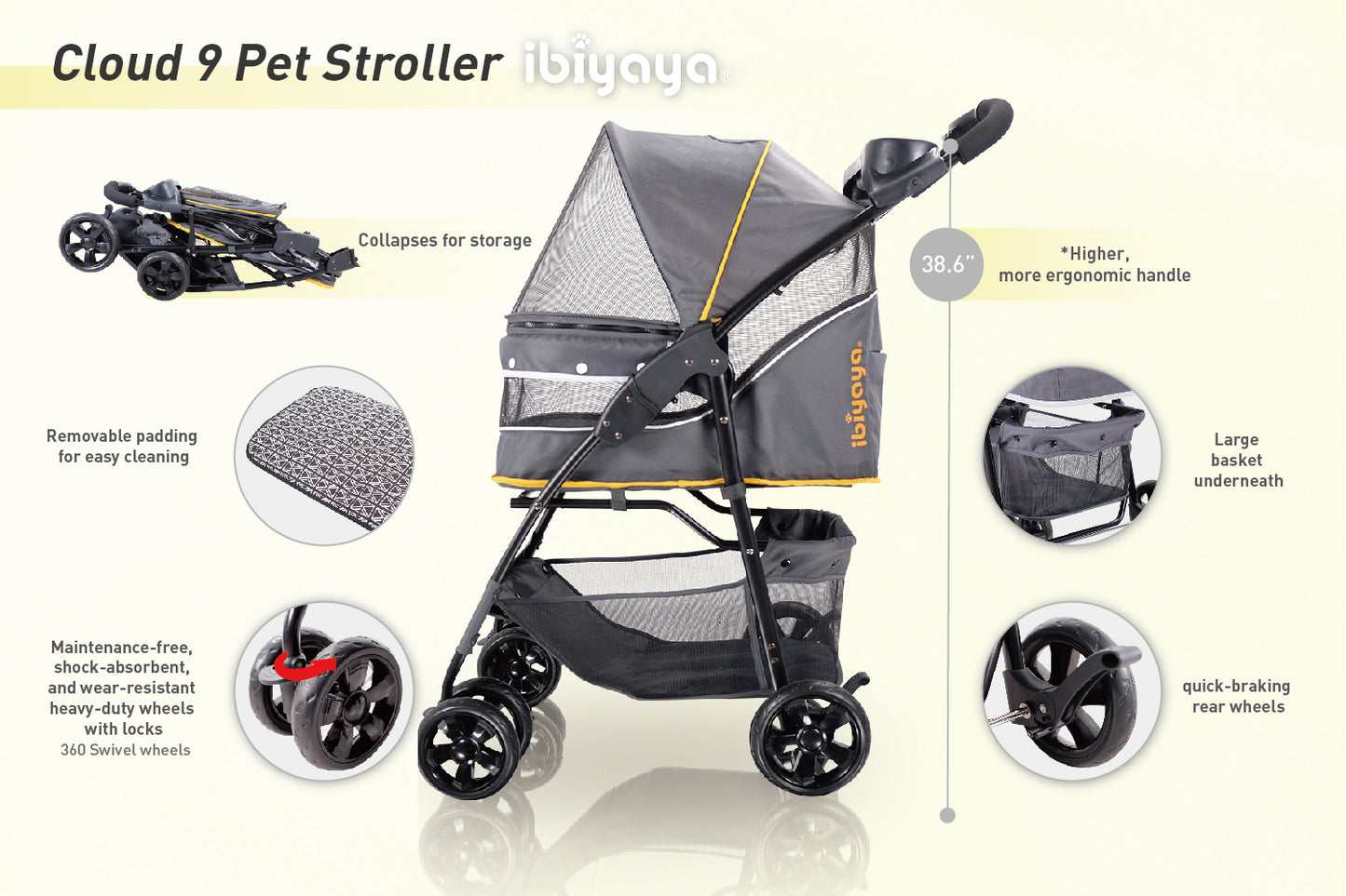 Cloud 9 Pet Stroller - Hondenbuggyspecialist.nl