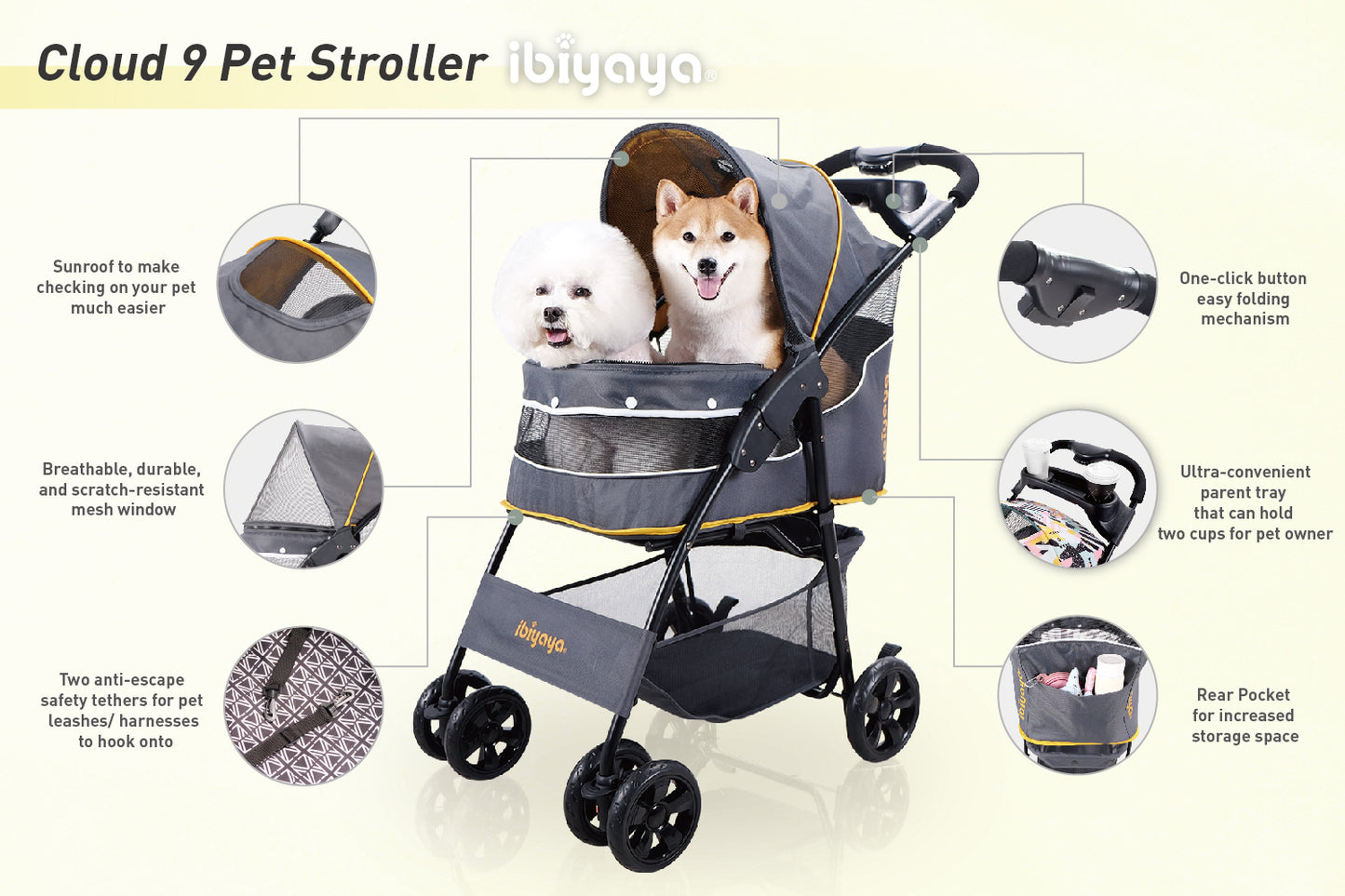 Cloud 9 Pet Stroller - Hondenbuggyspecialist.nl