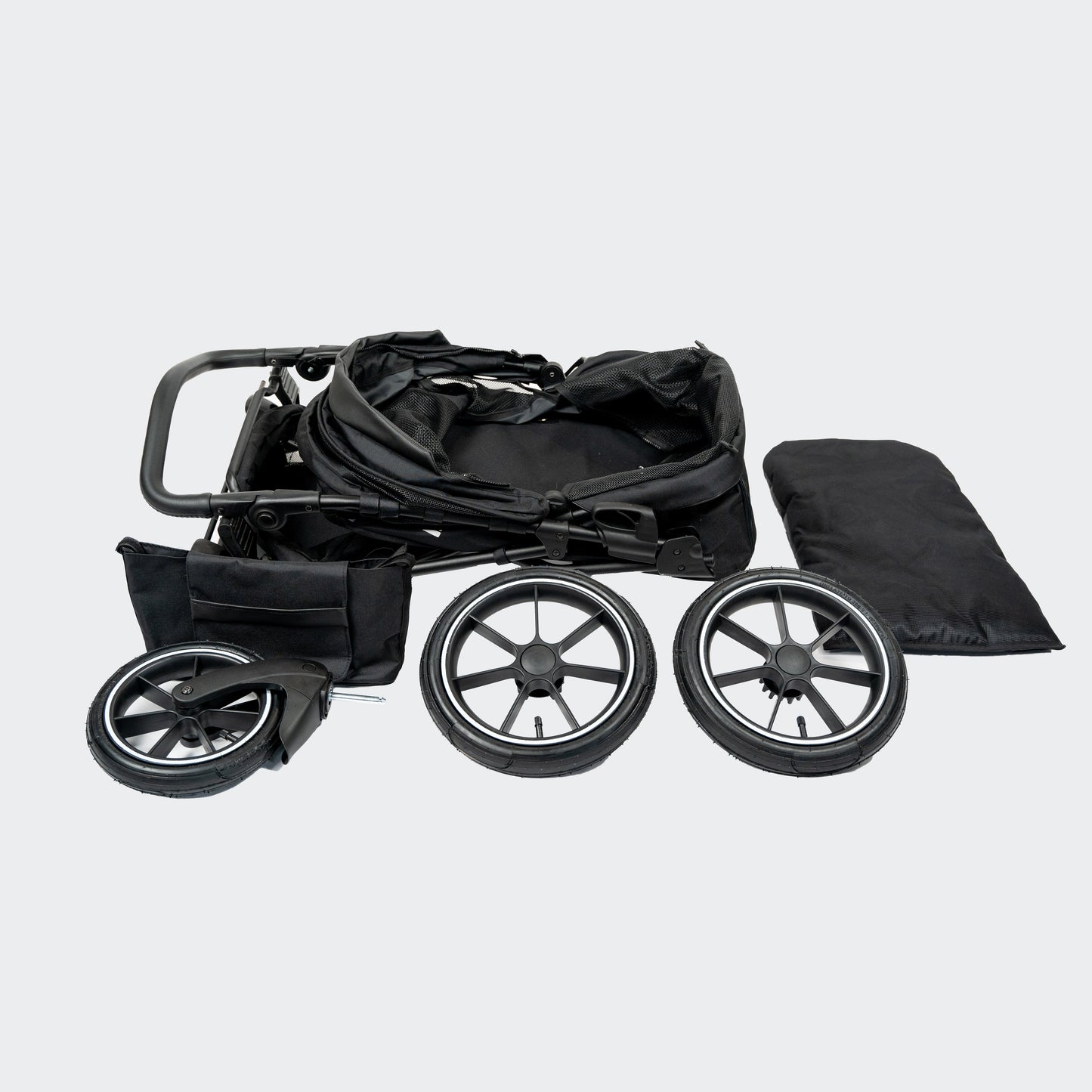 InnoPet Premium Cozy Air - Hondenbuggy INCL. regenhoes Zwart - kleine tot middelgrote hond max. 25kg.