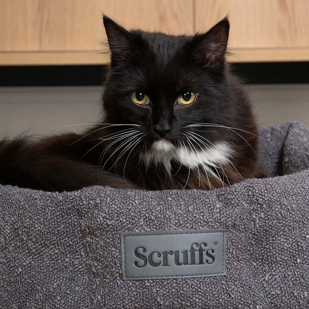 Boucle Cat bed Slate Grey- Ø 45 cm - Hondenbuggyspecialist.nl