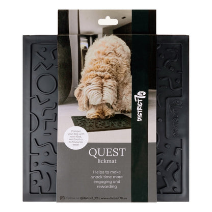 District 70  - QUEST Likmat voor honden - Donkergrijs - 28 x 28 cm - Hondenbuggyspecialist.nl