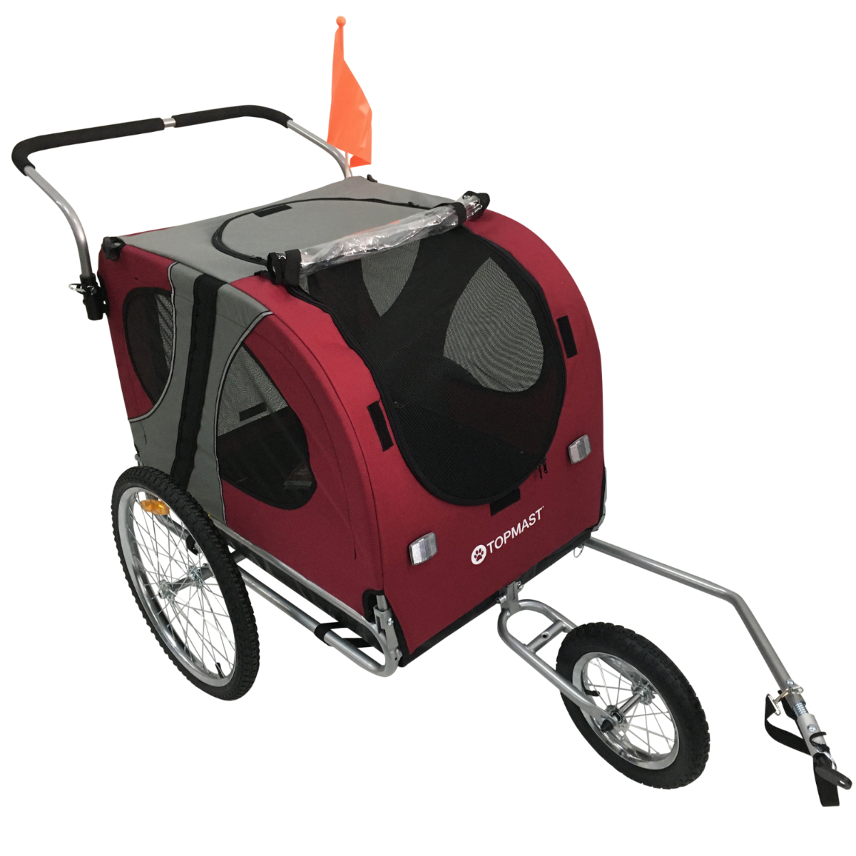 Topmast Easy Flow Hondenfietskar - Met Jogger Functie - Opvouwbaar - Blauw/Rood - Large Tot 40KG