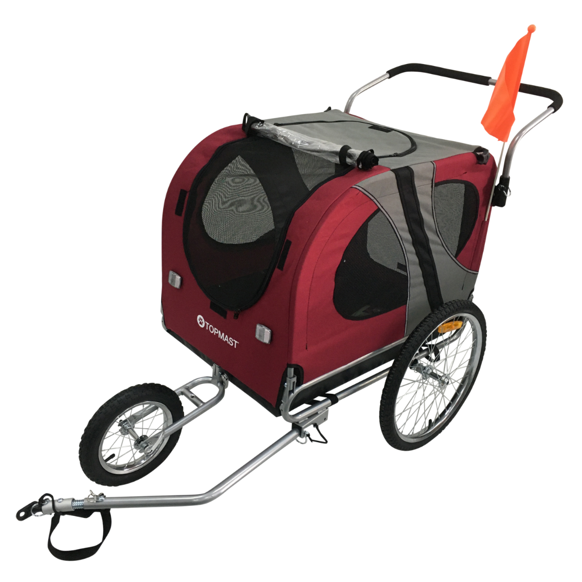 Topmast Easy Flow Hondenfietskar - Met Jogger Functie - Opvouwbaar - Blauw/Rood - Large Tot 40KG