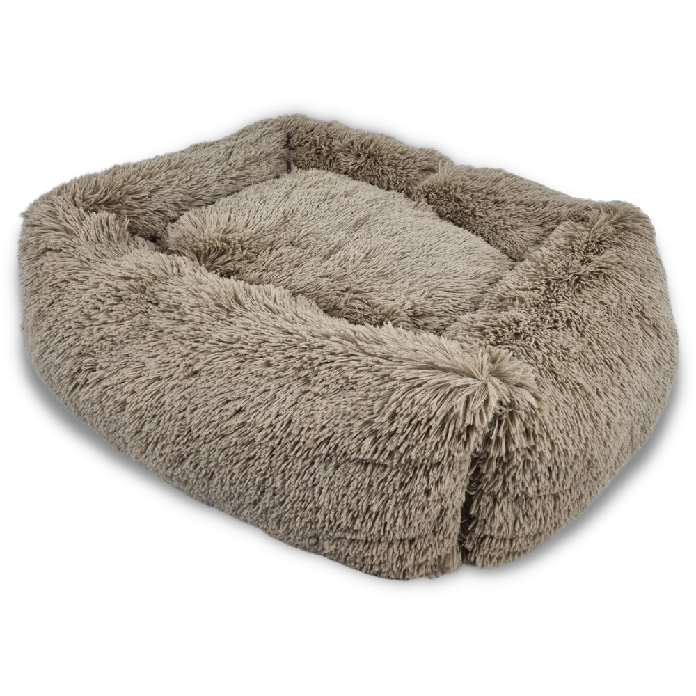 Topmast Fluffy Lounge Serie - Hondenmand - Pluche Dierenmand - Taupe  Maat XL - 97 x 68 x 20