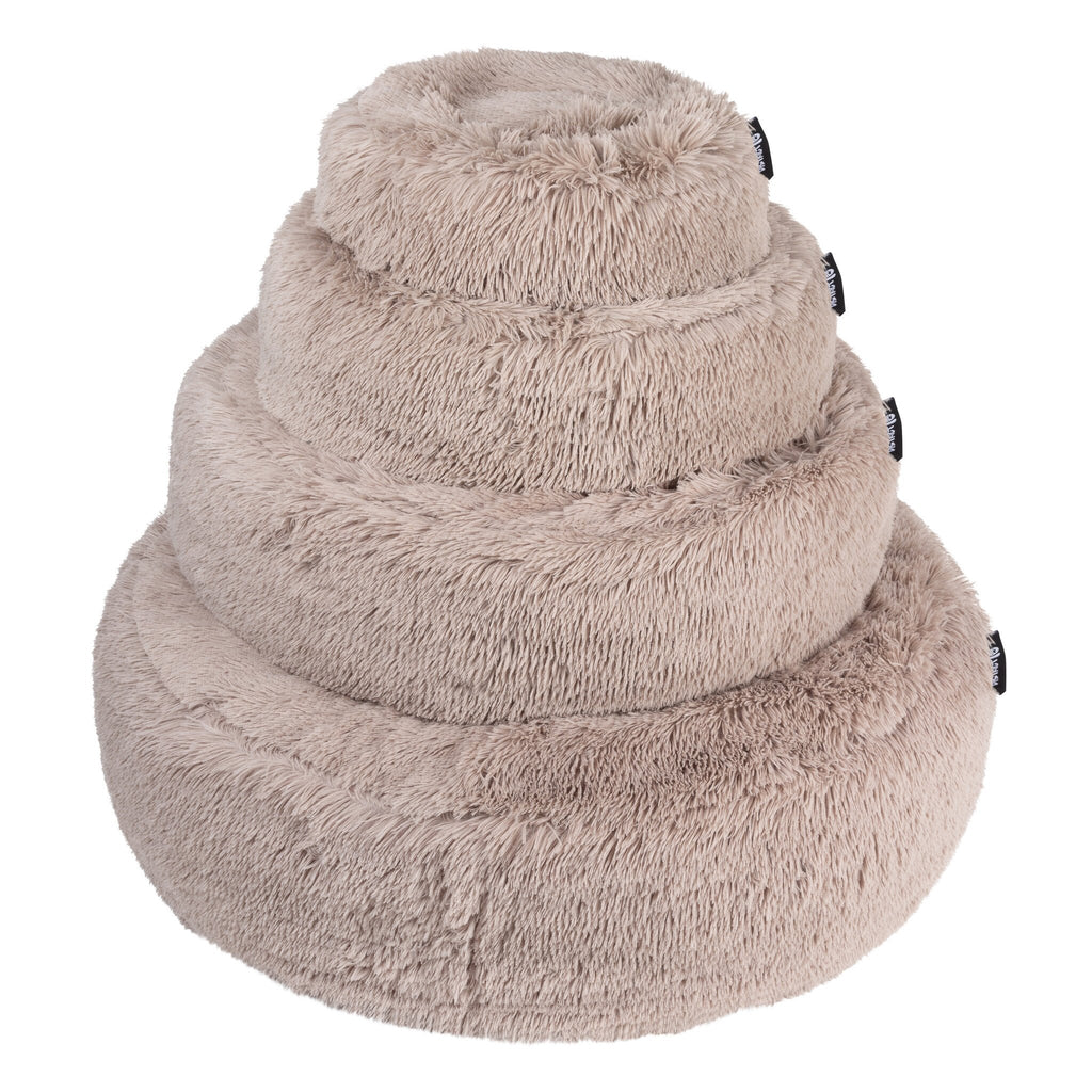 Fluffy hondenmand FUZZ 2.0 Zand, Maat: Small - Ø45 cm - Hondenbuggyspecialist.nl