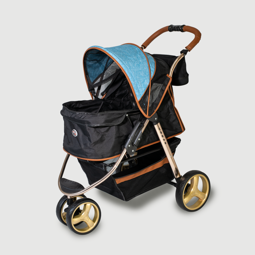 Innopet Buggy Urban Blue INCL. Regenhoes - Hondenbuggyspecialist.nl