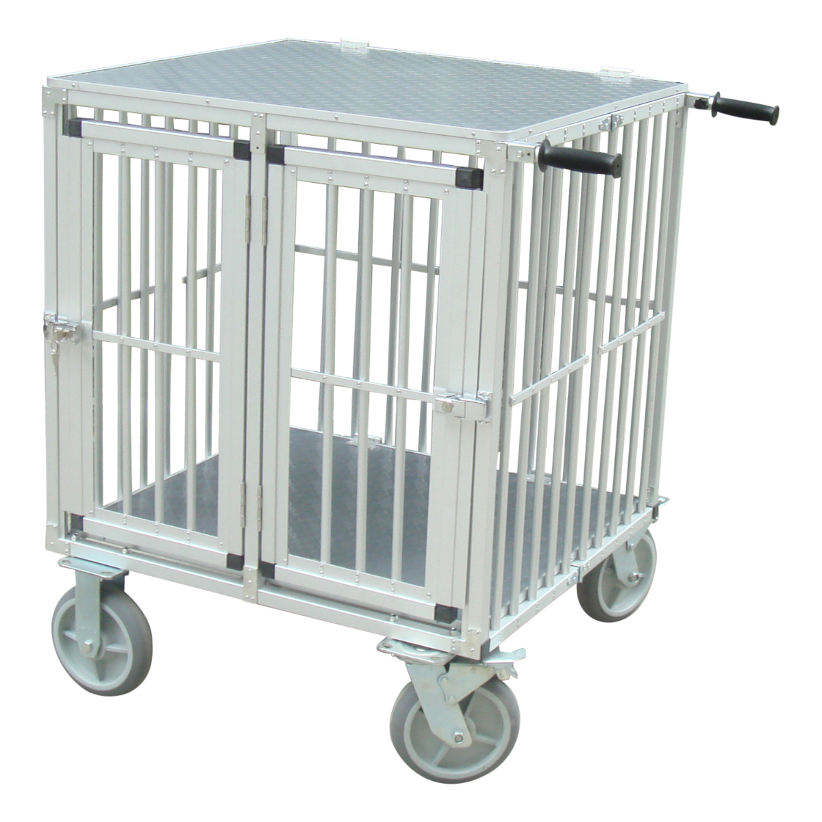 TOPMAST SHOWTROLLEY EXPOSE - VOOR 2 HONDEN - ALUMINIUM - MET WIELEN - DIVERSE MATEN - Hondenbuggyspecialist.nl