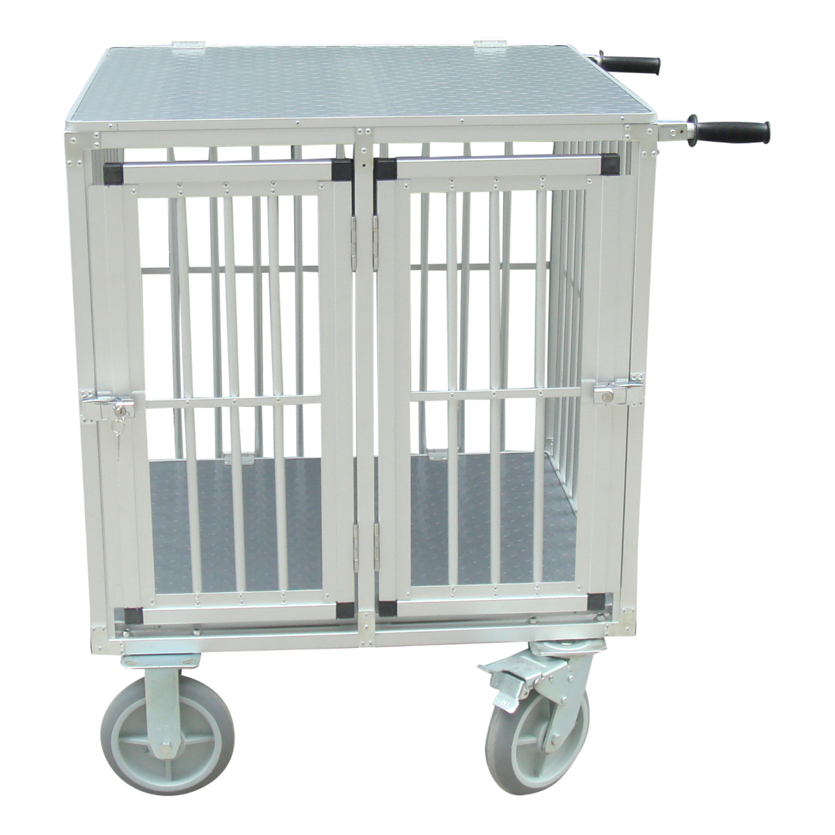 TOPMAST SHOWTROLLEY EXPOSE - VOOR 2 HONDEN - ALUMINIUM - MET WIELEN - DIVERSE MATEN - Hondenbuggyspecialist.nl