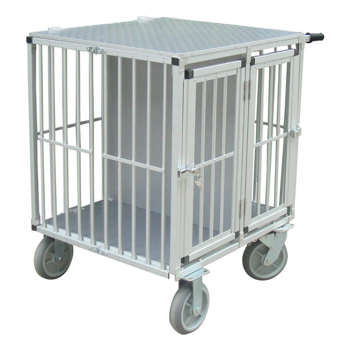 TOPMAST SHOWTROLLEY EXPOSE - VOOR 2 HONDEN - ALUMINIUM - MET WIELEN - DIVERSE MATEN - Hondenbuggyspecialist.nl