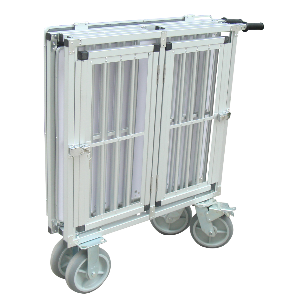 TOPMAST SHOWTROLLEY EXPOSE - VOOR 2 HONDEN - ALUMINIUM - MET WIELEN - DIVERSE MATEN - Hondenbuggyspecialist.nl