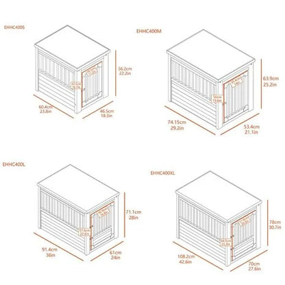 InnPlace™ Hondenbench & bijzettafel Maat: XL - 108 x 70 x 78 cm, Kleur: Russet - Hondenbuggyspecialist.nl