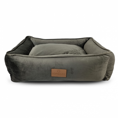 Topmast Hondenmand - SOFT VELOURS - GRIJS - Hondenbuggyspecialist.nl