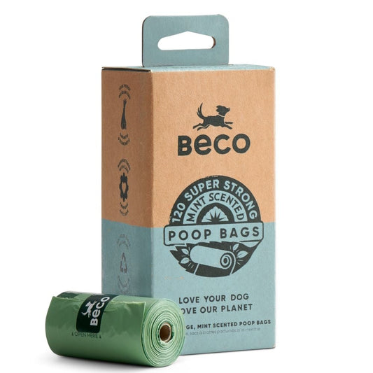 Poop Bags Recycled - Mint Scented, 120 stuks