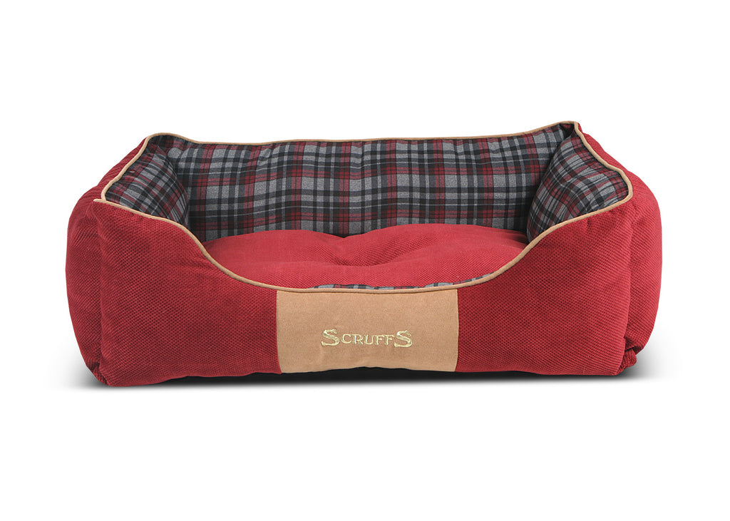 Scruffs Highland Box Bed - Rood - Extra Large -  90 x 70 cm - Hondenbuggyspecialist.nl