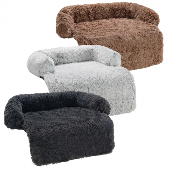 Topmast Hondenmat Comfy - Fluffy Pluche Hondenmand - 90 x 80 cm - Antraciet