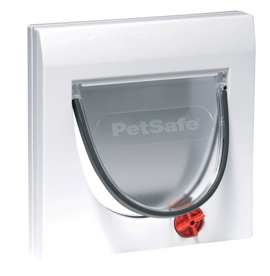 Staywell® Classic Manual 4-Way Locking Cat Flap - White w/tunnel