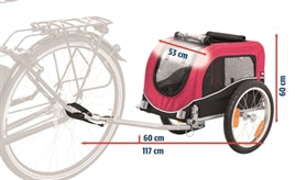 Trixie Hondenfietskar -  Maat S - Zart/Rood - 60X53X60 CM - tot 15kg - Hondenbuggyspecialist.nl