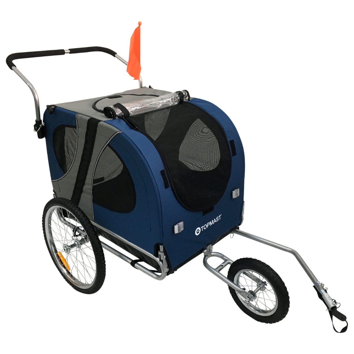 Topmast Easy Flow Hondenfietskar - Met Jogger Functie - Opvouwbaar - Blauw/Rood - Large Tot 40KG