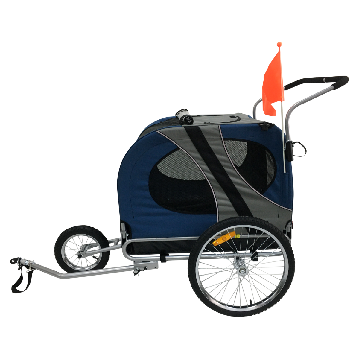 Topmast Easy Flow Hondenfietskar - Met Jogger Functie - Opvouwbaar - Blauw/Rood - Large Tot 40KG