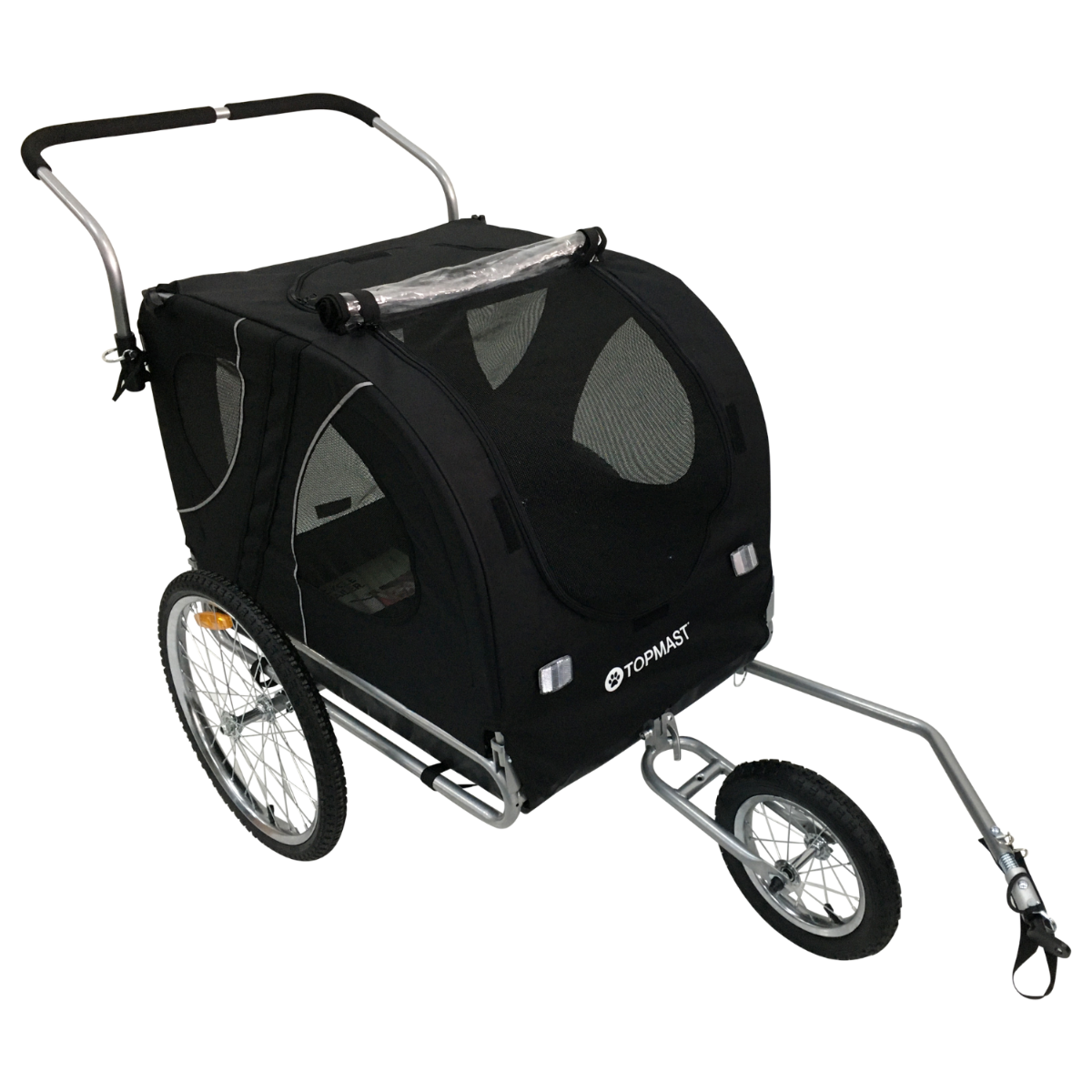 Topmast Easy Flow Hondenfietskar - Met Jogger Functie - Opvouwbaar - Zwart - Large Tot 40KG