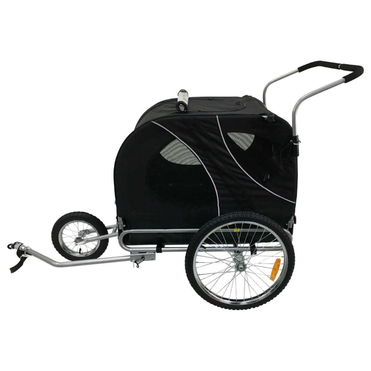 Topmast Easy Flow Hondenfietskar - Met Jogger Functie - Opvouwbaar - Zwart - Large Tot 40KG