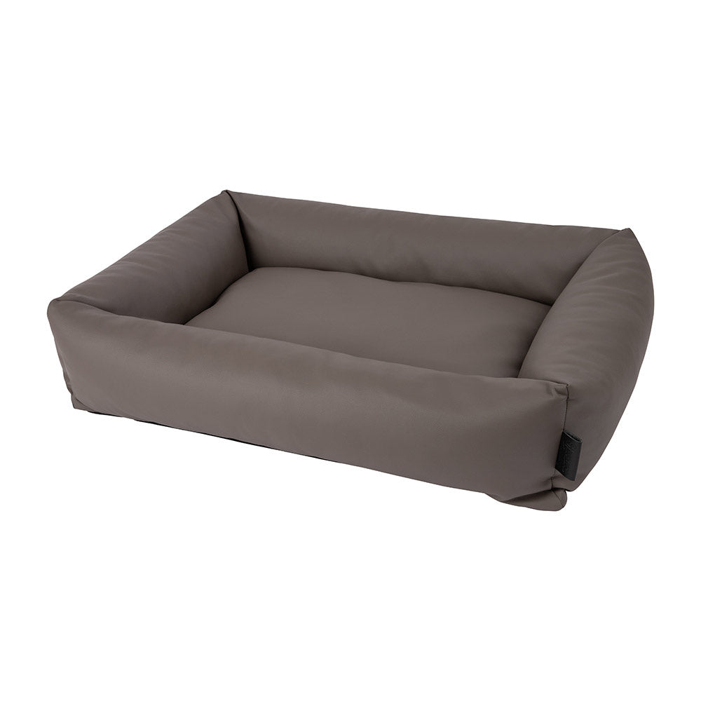 URBAN Hondenmand van faux leer - Taupe - Maat M 80 x 60 - Hondenbuggyspecialist.nl